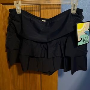 NWT Mazu Swim Double Ruffle Ruched Skirted Swim Bottoms